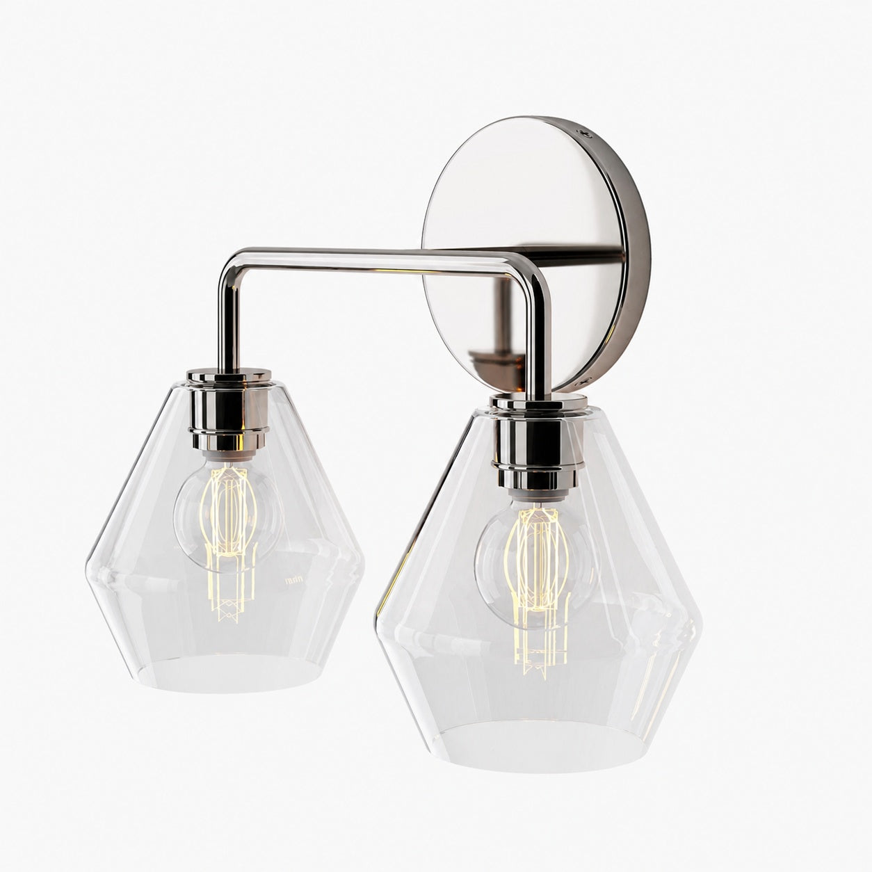 Merin Multi Head Dressing Table Wall Lamp - Metal And Glass Sculptural Lamp