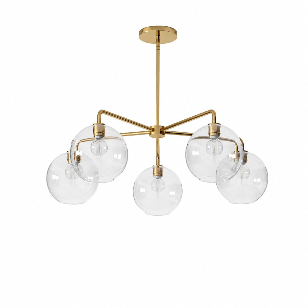 Selvion Elegant 5-Light Globe Chandelier – Modern Glass Pendant Lighting Fixture