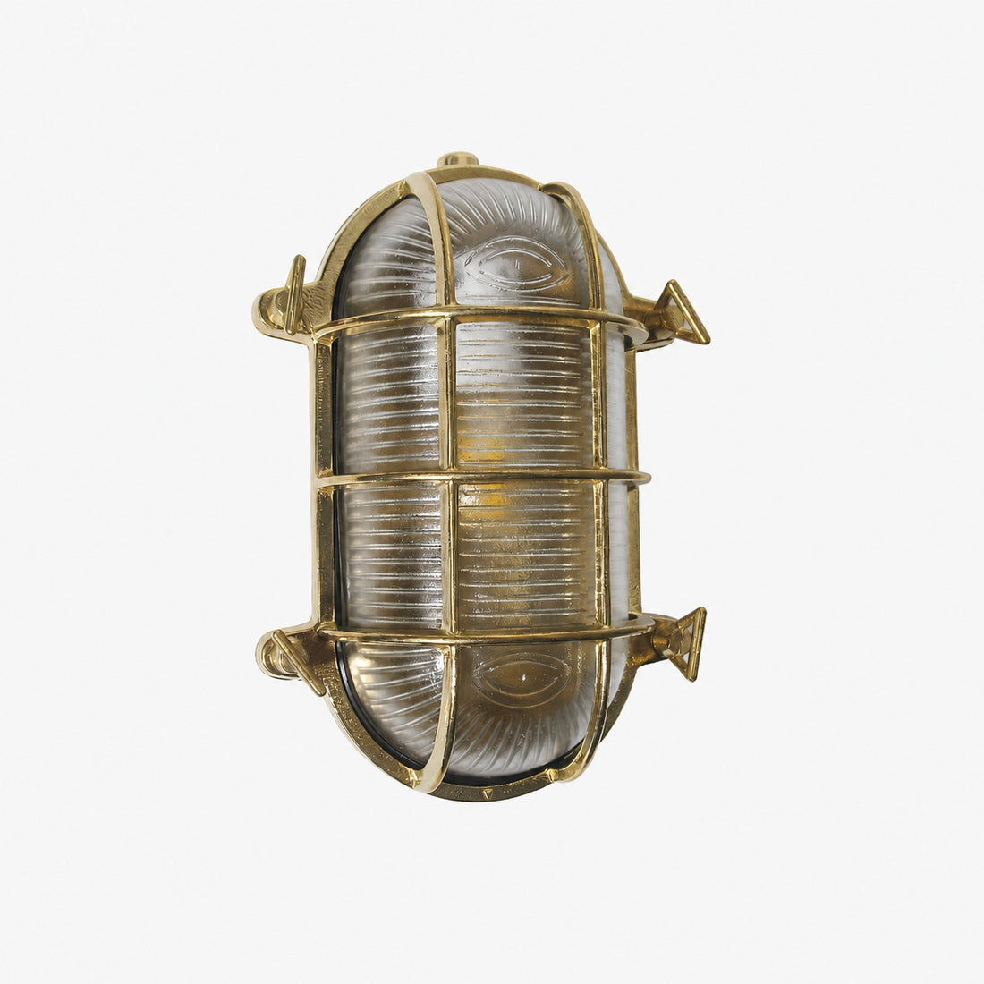 Ivoran Bulkhead Wall Sconce - Brass Caged Glass Vintage Industrial Light for Outdoor and Bathroom