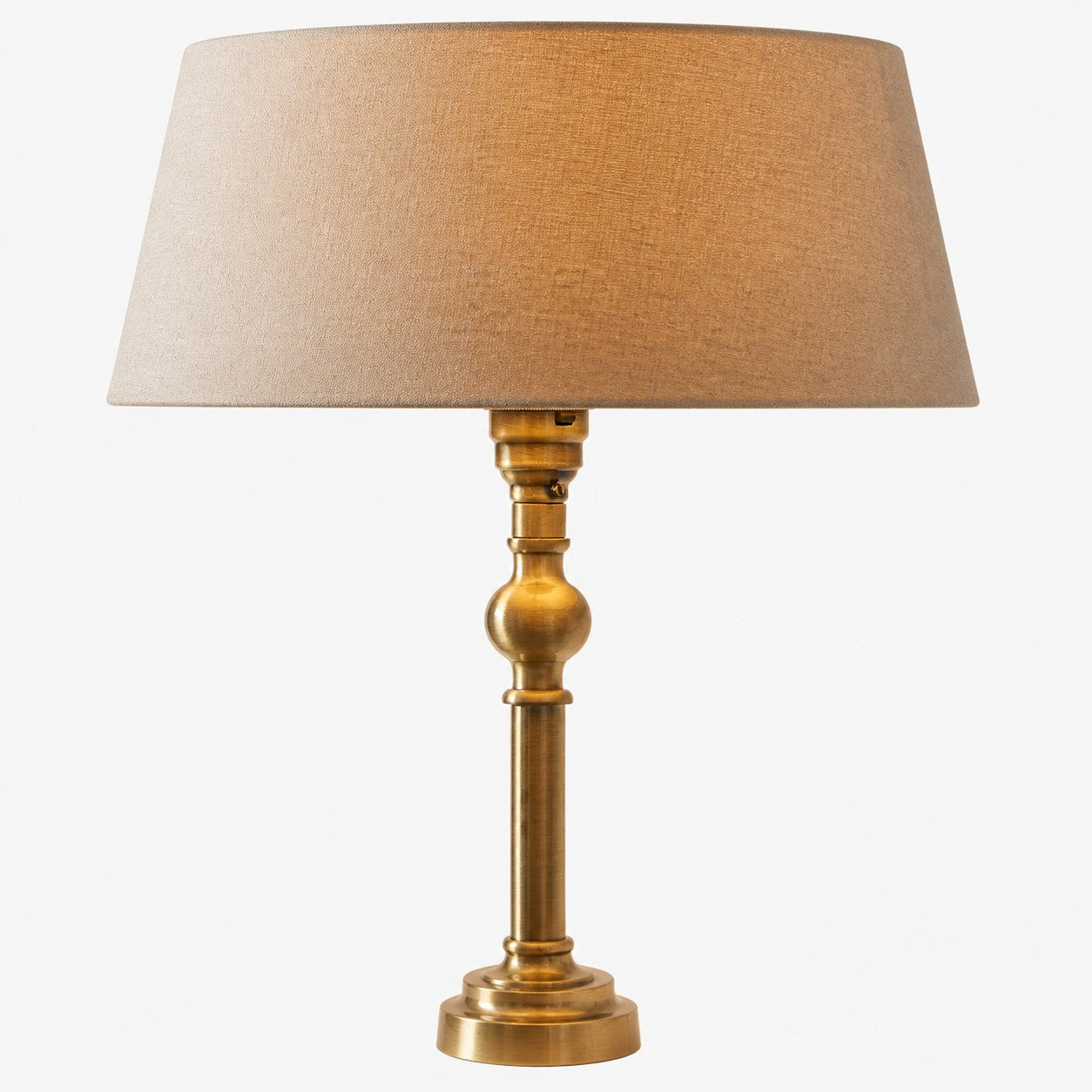 Zevatik Table Lamp with Slim Stem and Linen Shade for Bedside Lighting