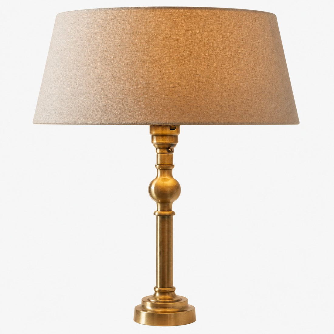 Zevatik Table Lamp with Slim Stem and Linen Shade for Bedside Lighting