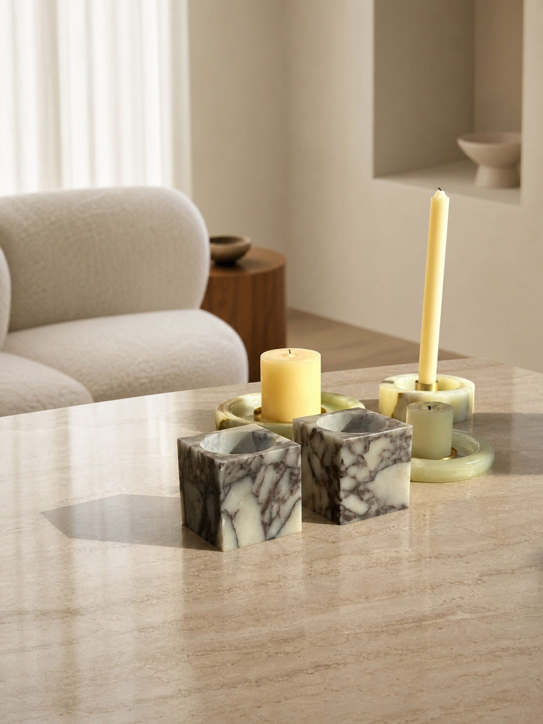 Cube Marble Table Lamp