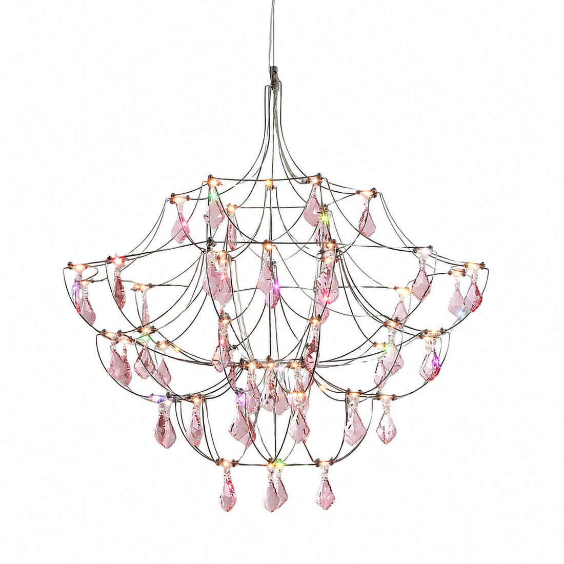 Crynora French Crystal Chandelier - Romantic Firefly Design in Luxe Style for Dining Room or Bedroom