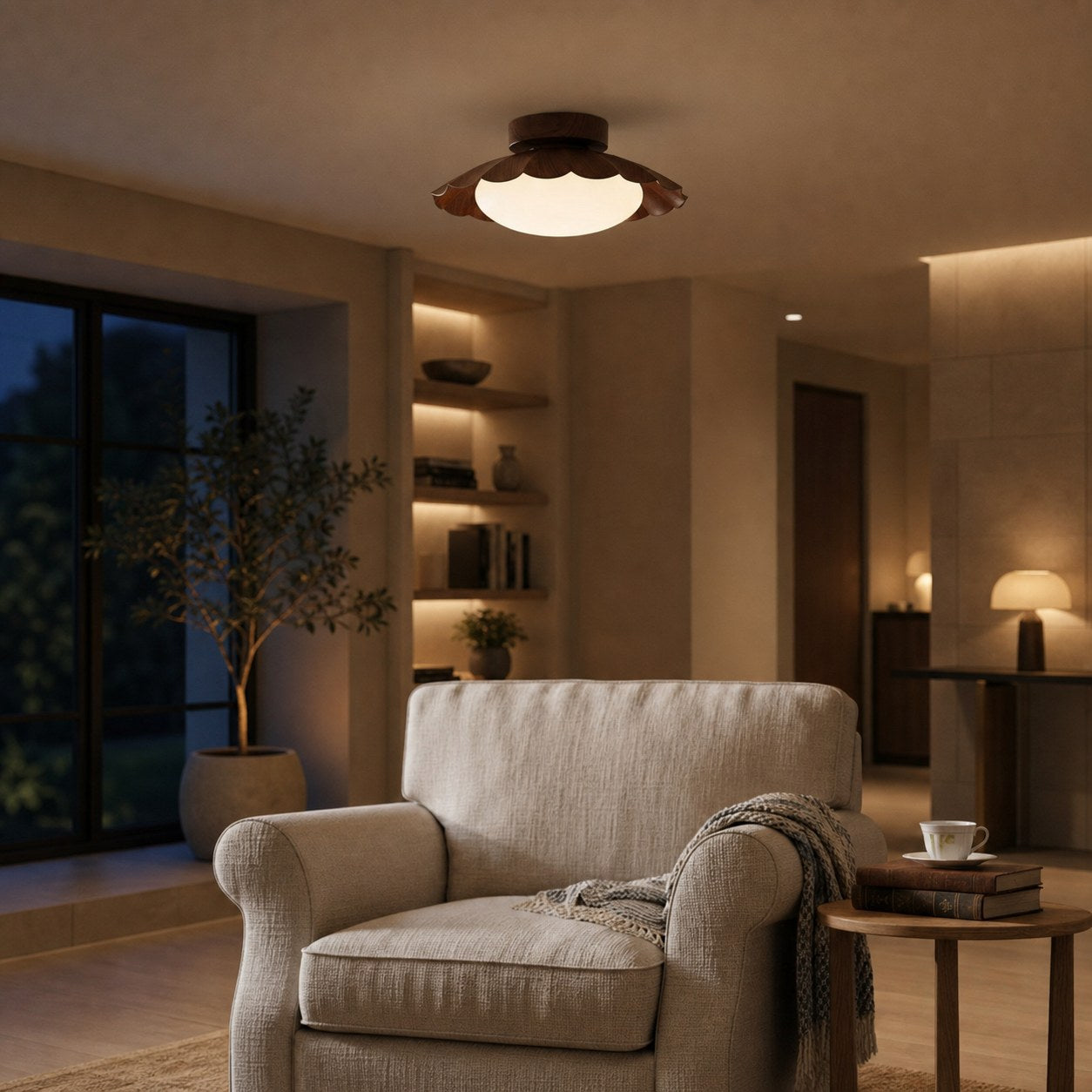 Pluvoria Modern Minimalist Scalloped Clouds Ceiling Light - Sleek Ceiling Lamp with Clean Lines
