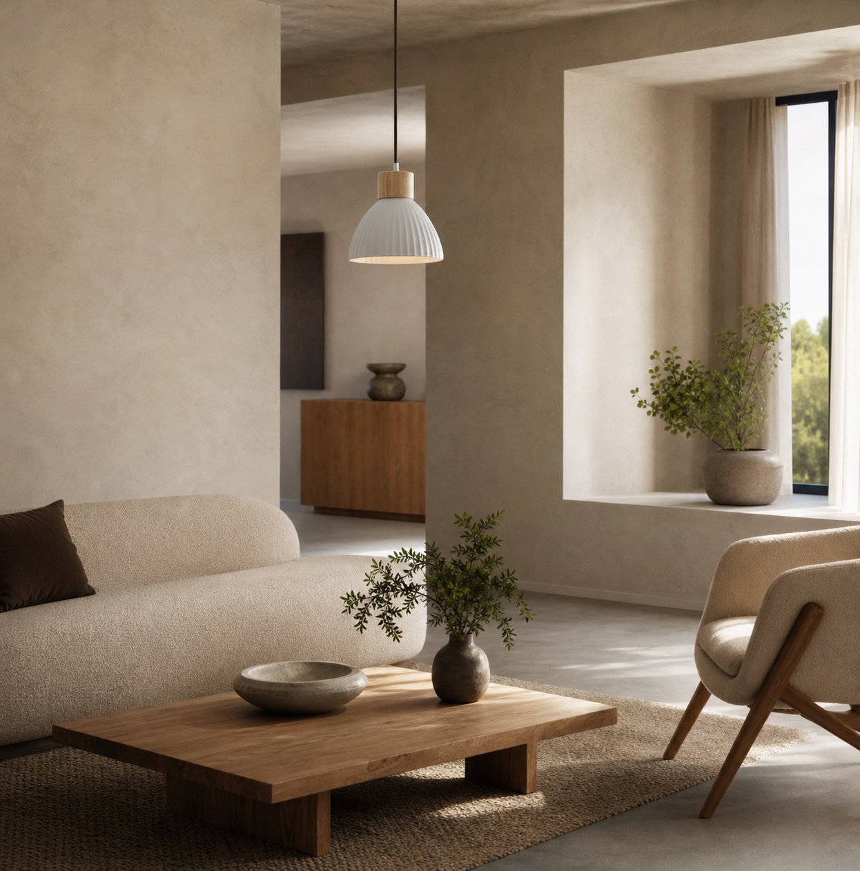 Cerawooda Modern Pendant Light - Clean Circle Silhouette for Living Area