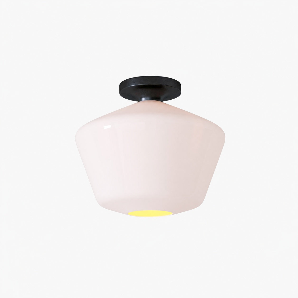 Merin Minimalist Sleek Geometric Glass Flushmount Light