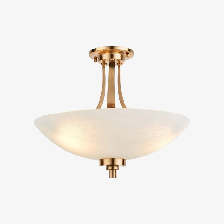 Lunetal Timeless Three-Arm Structure Semi Flush Chandelier – Vintage Pendant Light for Bedroom or Entry