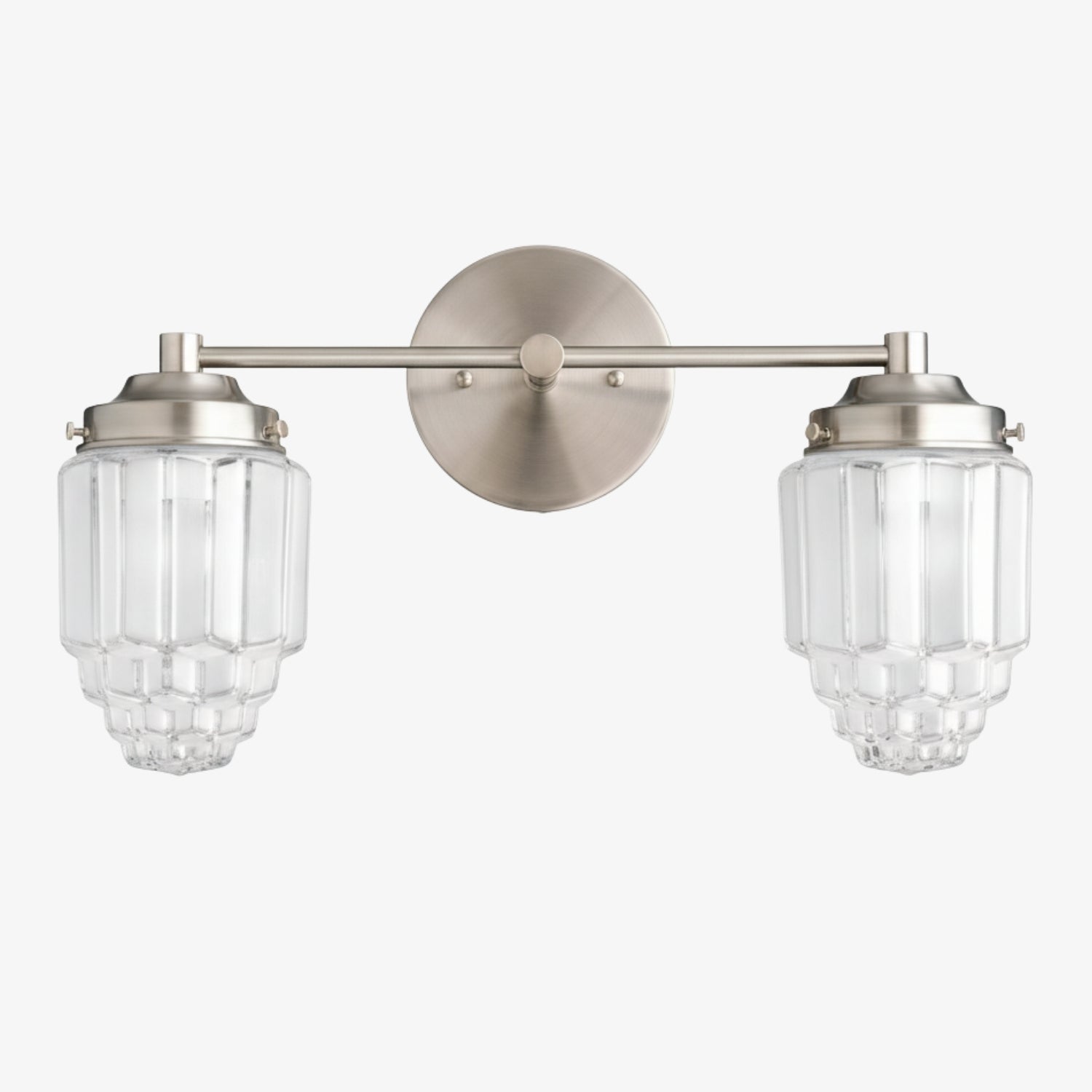 Tierlux Glass Vanity Light - Art Deco Bathroom Fixture with Skyscraper Shades