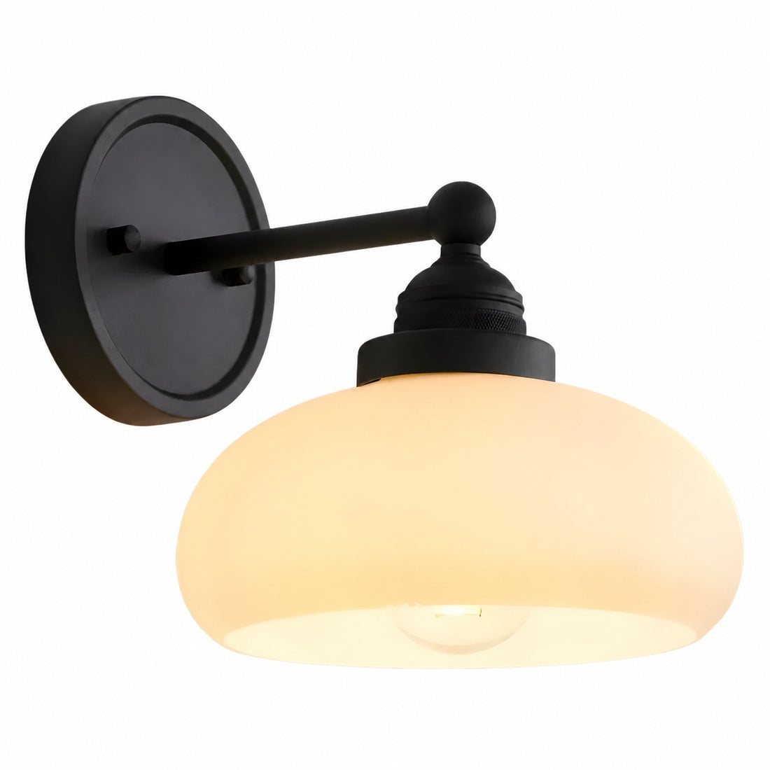Riven Wall Lamp - Vintage Industrial Milk White Glass Shade for Indoor