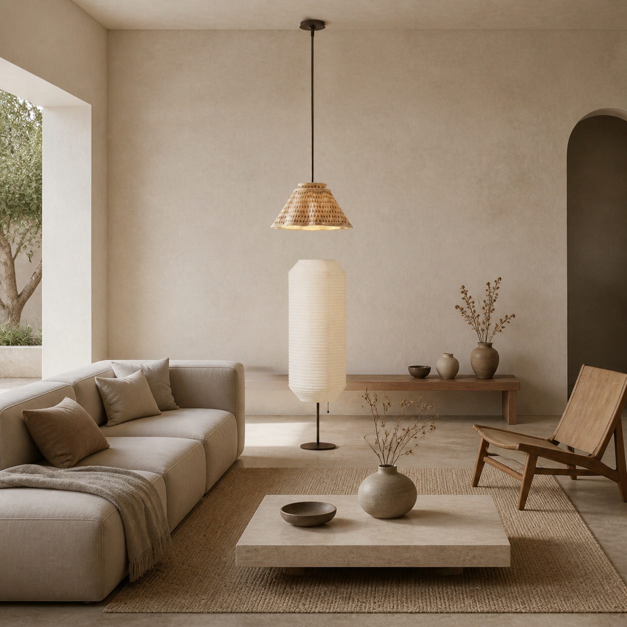 Florevian Modern Linen Pendant Lamp - Art-Inspired Statement Lighting for Dining Space