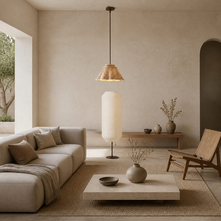 Florevian Modern Linen Pendant Lamp - Art-Inspired Statement Lighting for Dining Space