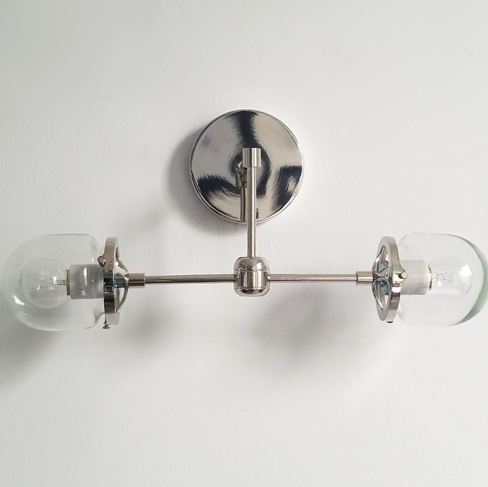 Coastal Nautical Hanging Double Glass Wall Sconce