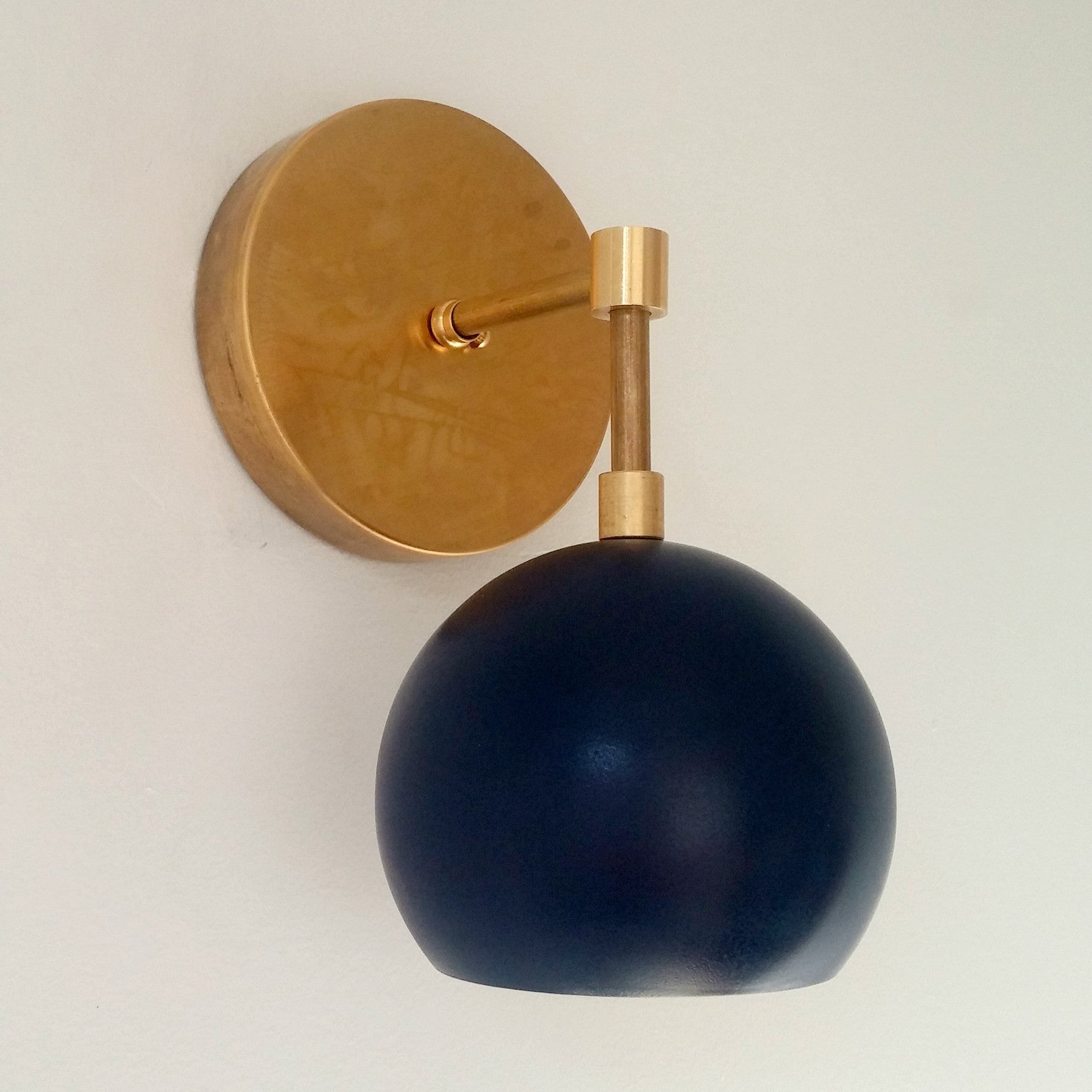 Modern Stylish Navy Globe Accent Wall Sconce