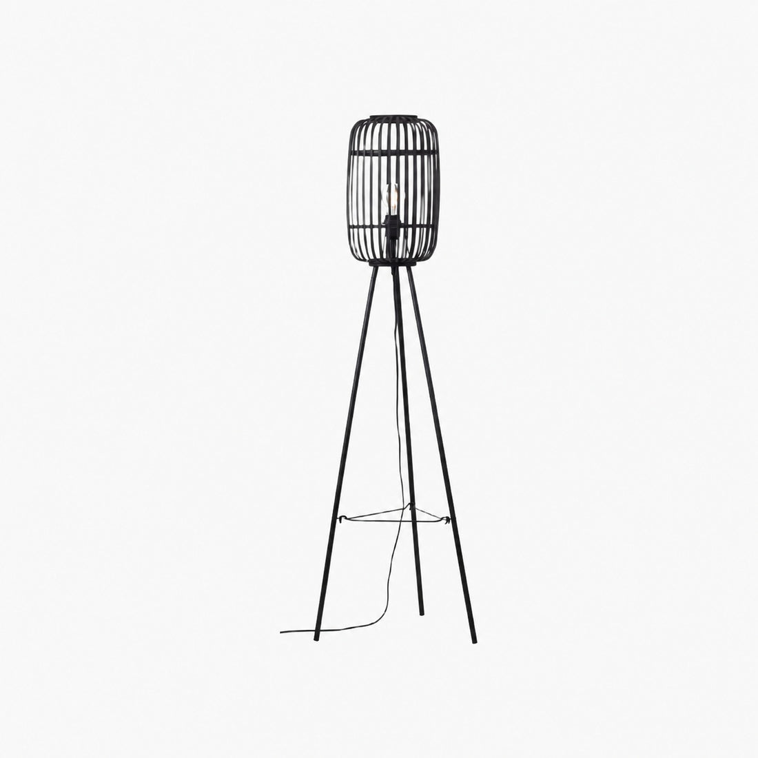 Yumeko Natural Woven Floor Lamp – Modern Scandi Bamboo Shade Standing Lamp for Bedrooms or Living Rooms