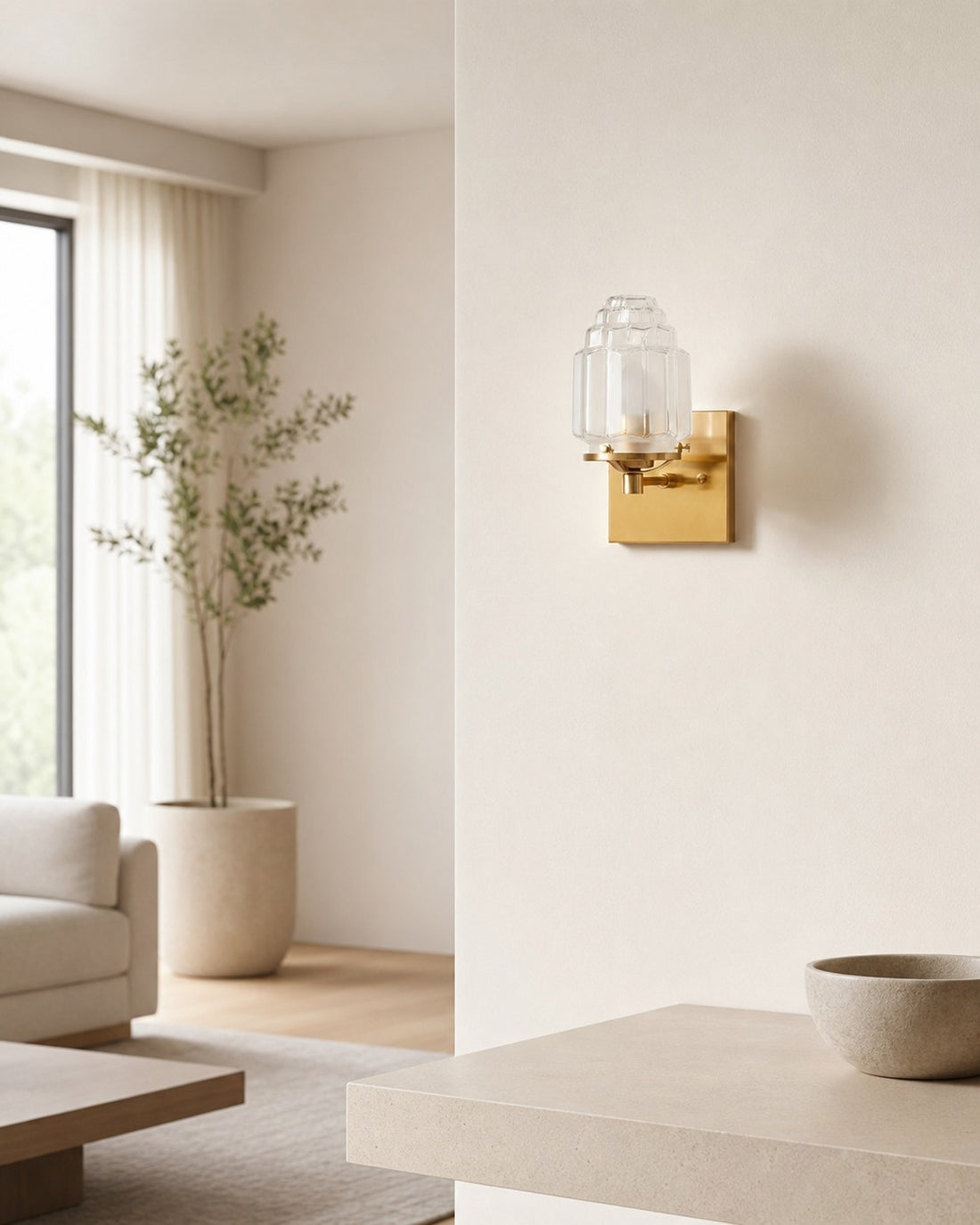 Tierlux Glass Art Deco Wall Sconce - Glass Frosted Globes with Skyscraper Globe
