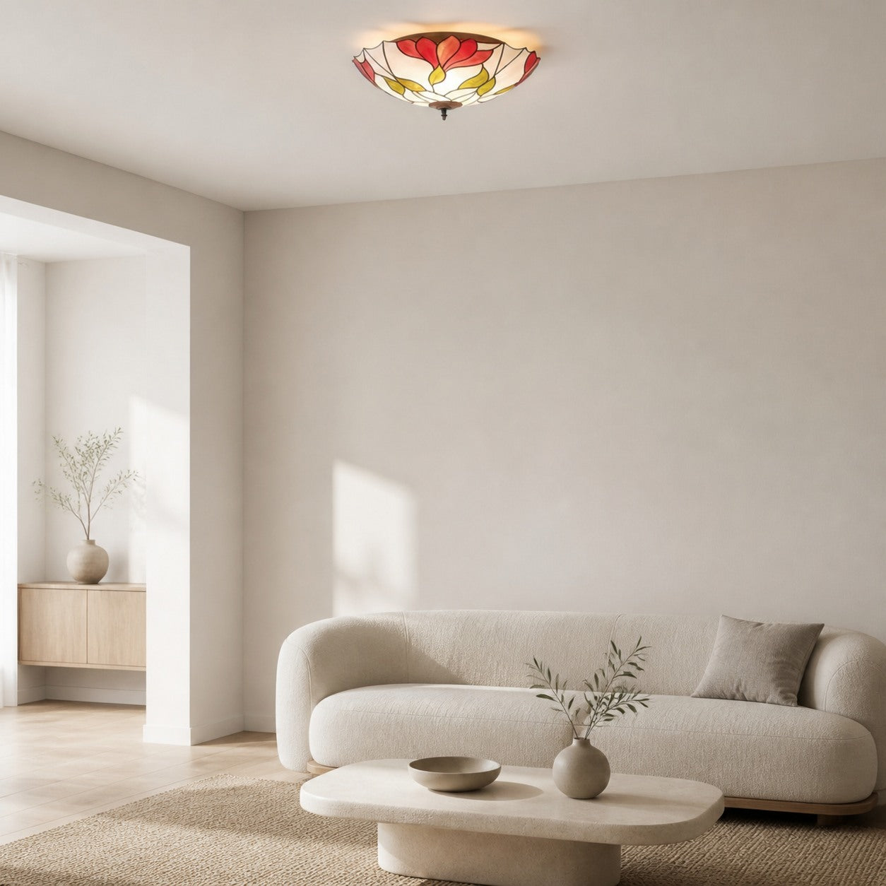 TF Botanica Floral Glass Ceiling & Pendant Lighting - Art Glass Style Fixture for Rooms