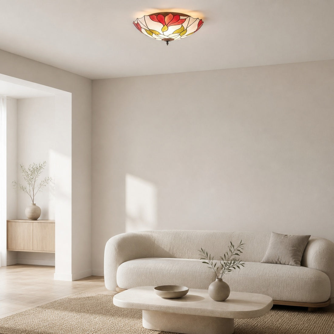 TF Botanica Floral Glass Ceiling & Pendant Lighting - Art Glass Style Fixture for Rooms