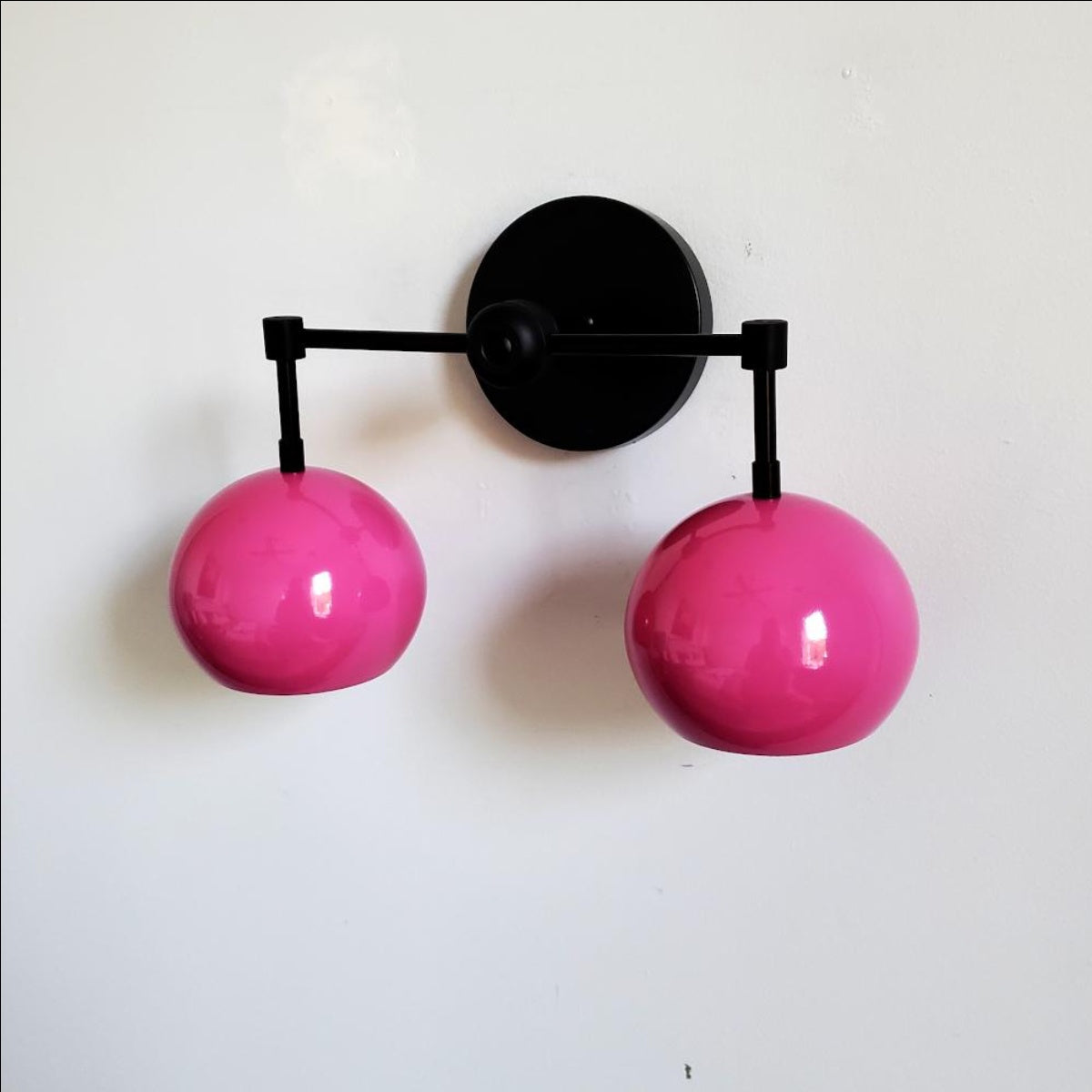 Doll Pink Wall Sconce - Double Head Globe-shaped Bath Wall Light