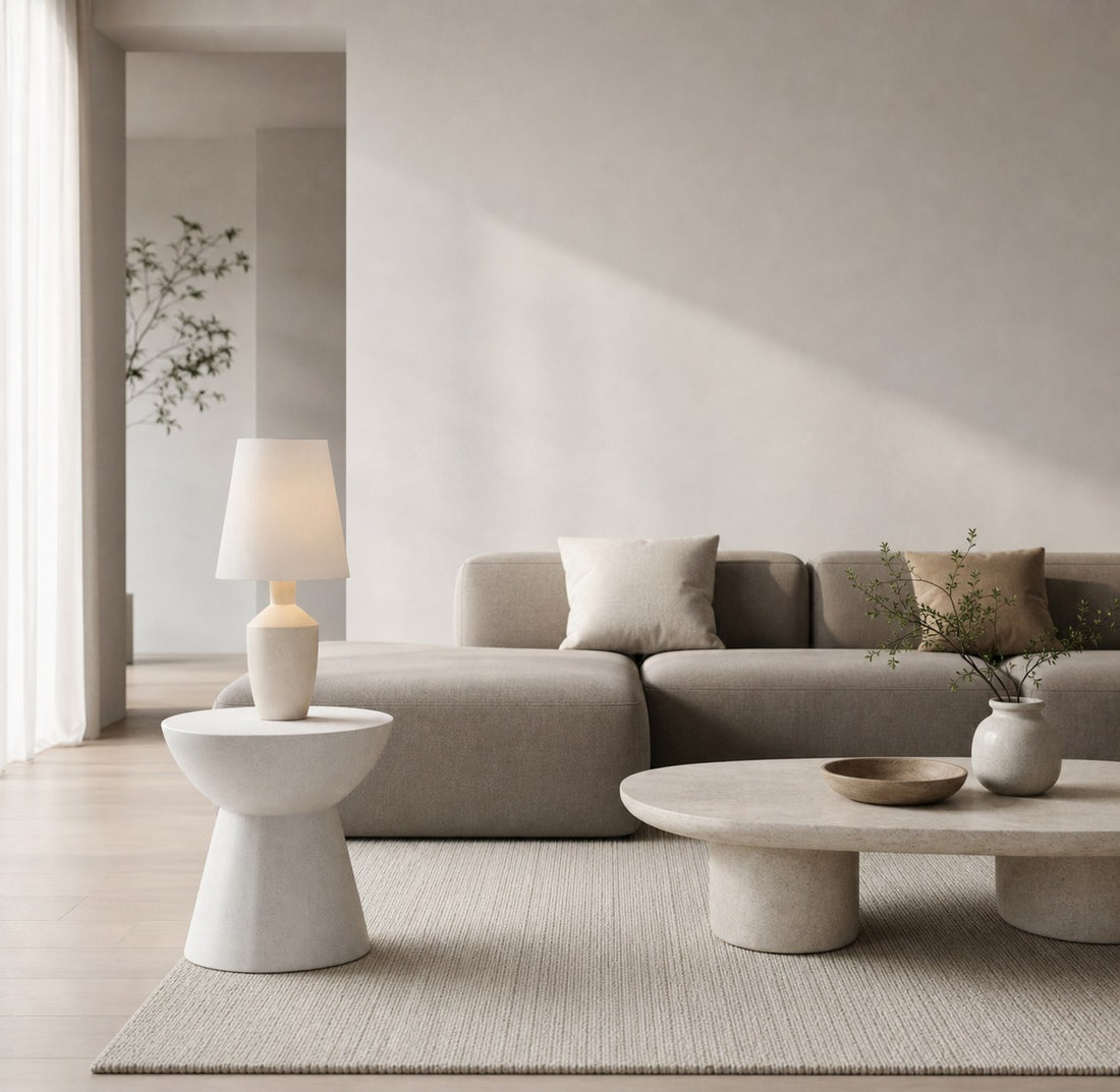 Ceruna Modern Ceramic Table Lamp – Sculptural Body Clean Finish for Entryway and Lounge