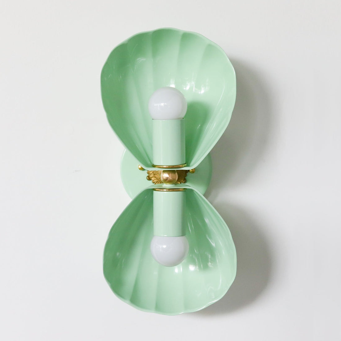Coastal Shell Wall Light - Double Sconce with Steel and Brass Finish
