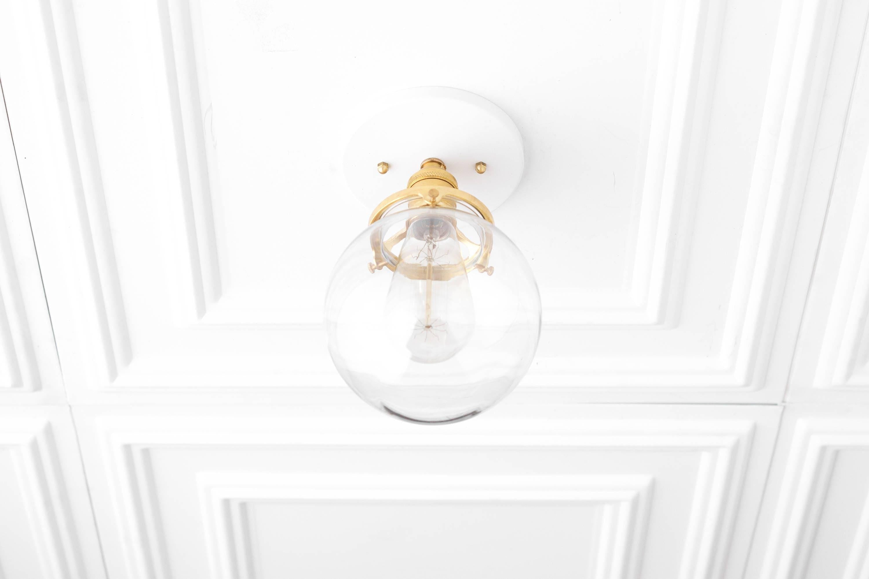Glorica Glass Retro Globe Ceiling Light - Vintage Industrial Home Lighting