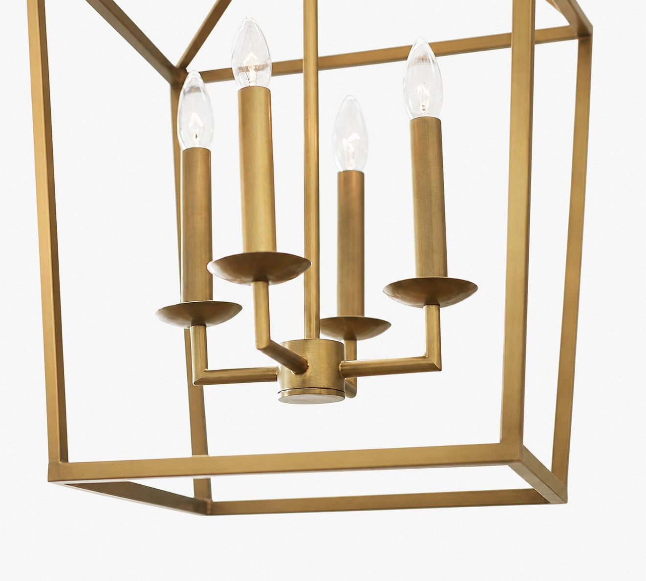 Rowan Bronze and Brass Lantern Pendant Light - Steel Hanging Ceiling Fixture