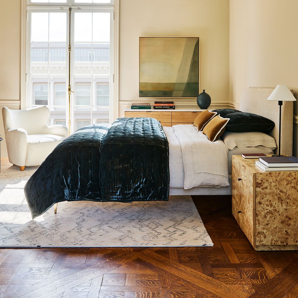 Diora Table & Floor Lamps - Linen Shade Modern Linear Style Sophisticated Accent