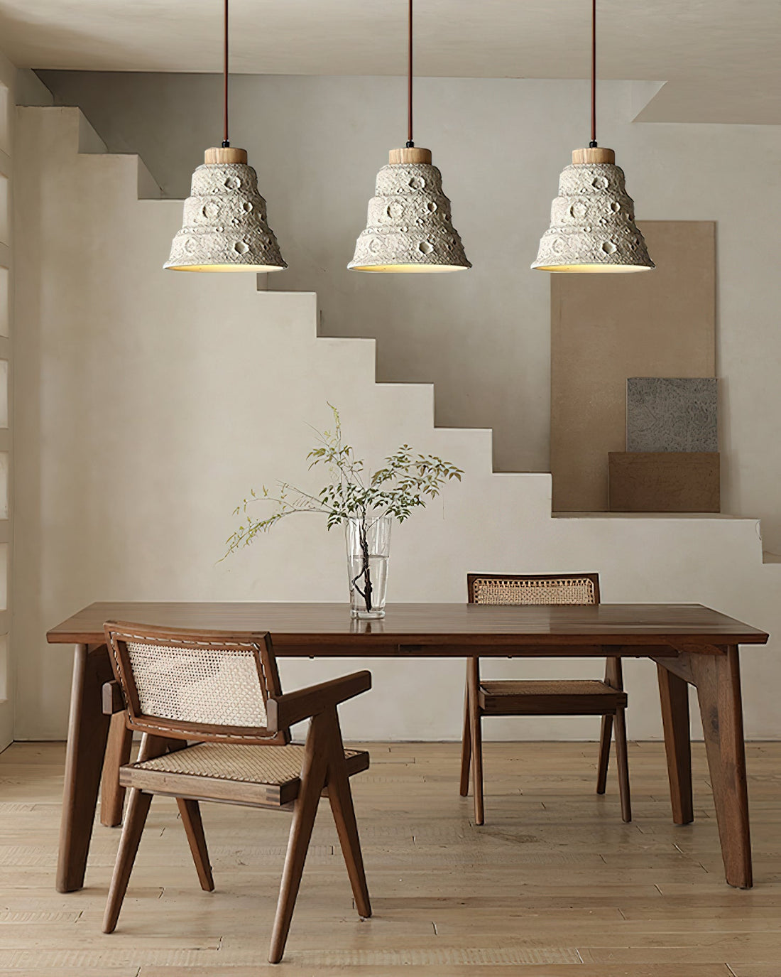 Japanese Wabi Sabi Cement Bell Shape Pendant Light