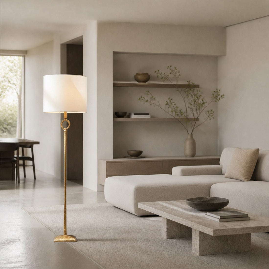 Trova Wrought Iron Floor Lamp - Single-Pole Design for Bedroom and Office Lighting