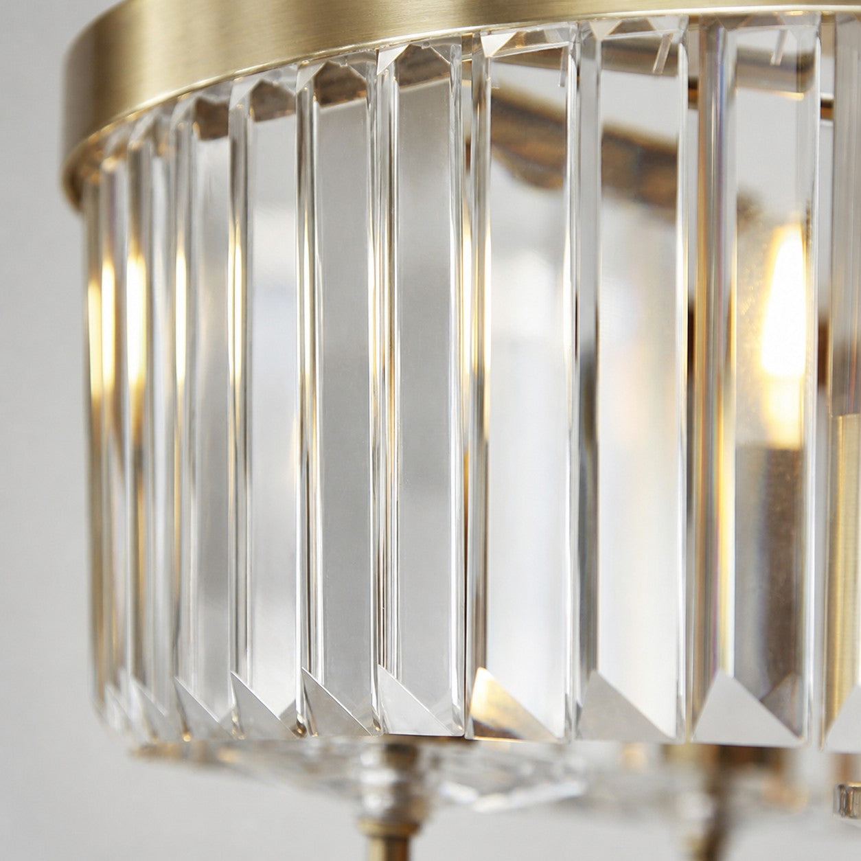 Beveline 6 Light Round Pendant - Cut Glass Shades Elegant Metal Frame for Dining Kitchen Island