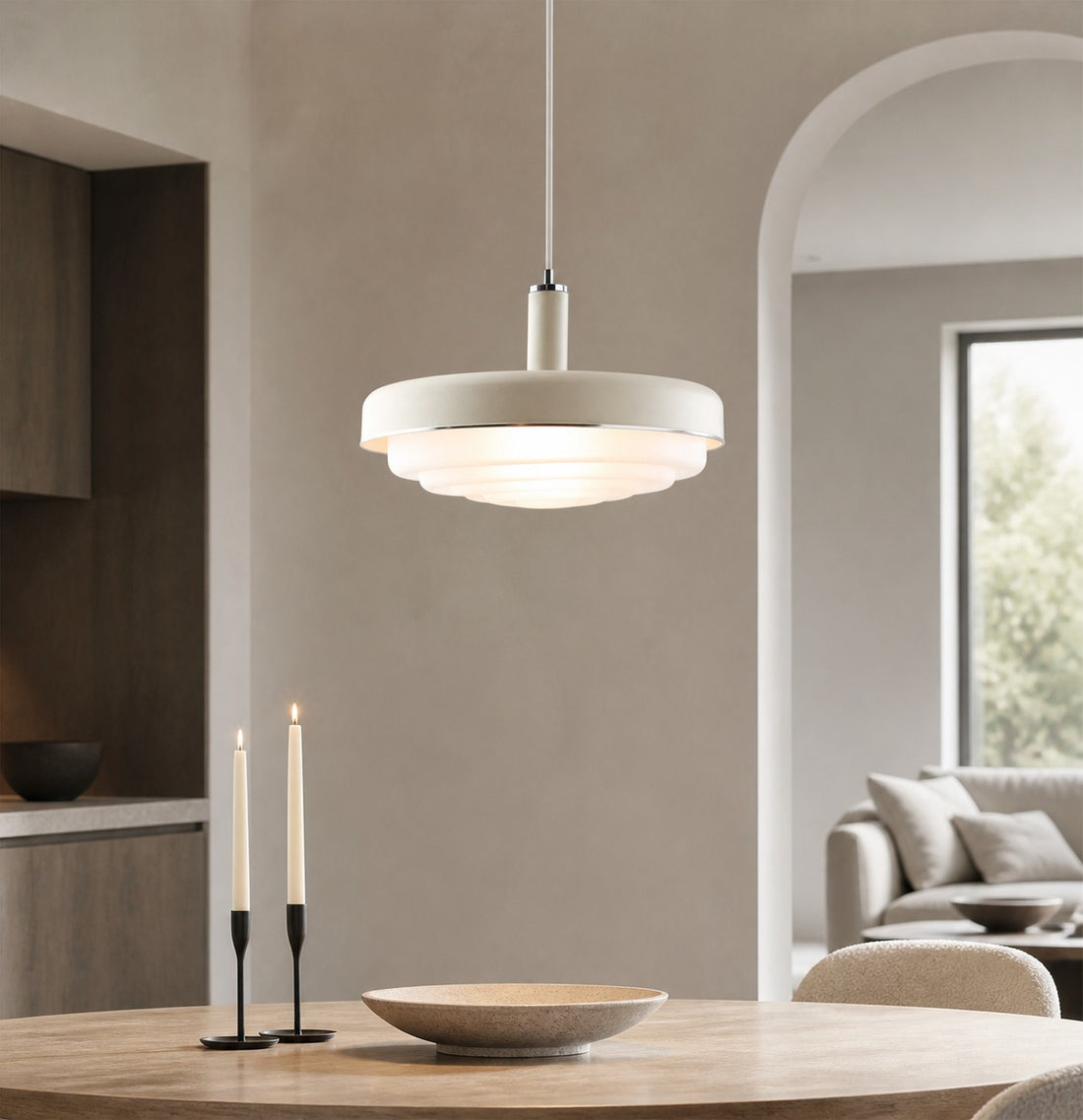 Rolvona Glass Pendant Light - Vintage Inspired Retro Style with Modern Elegance
