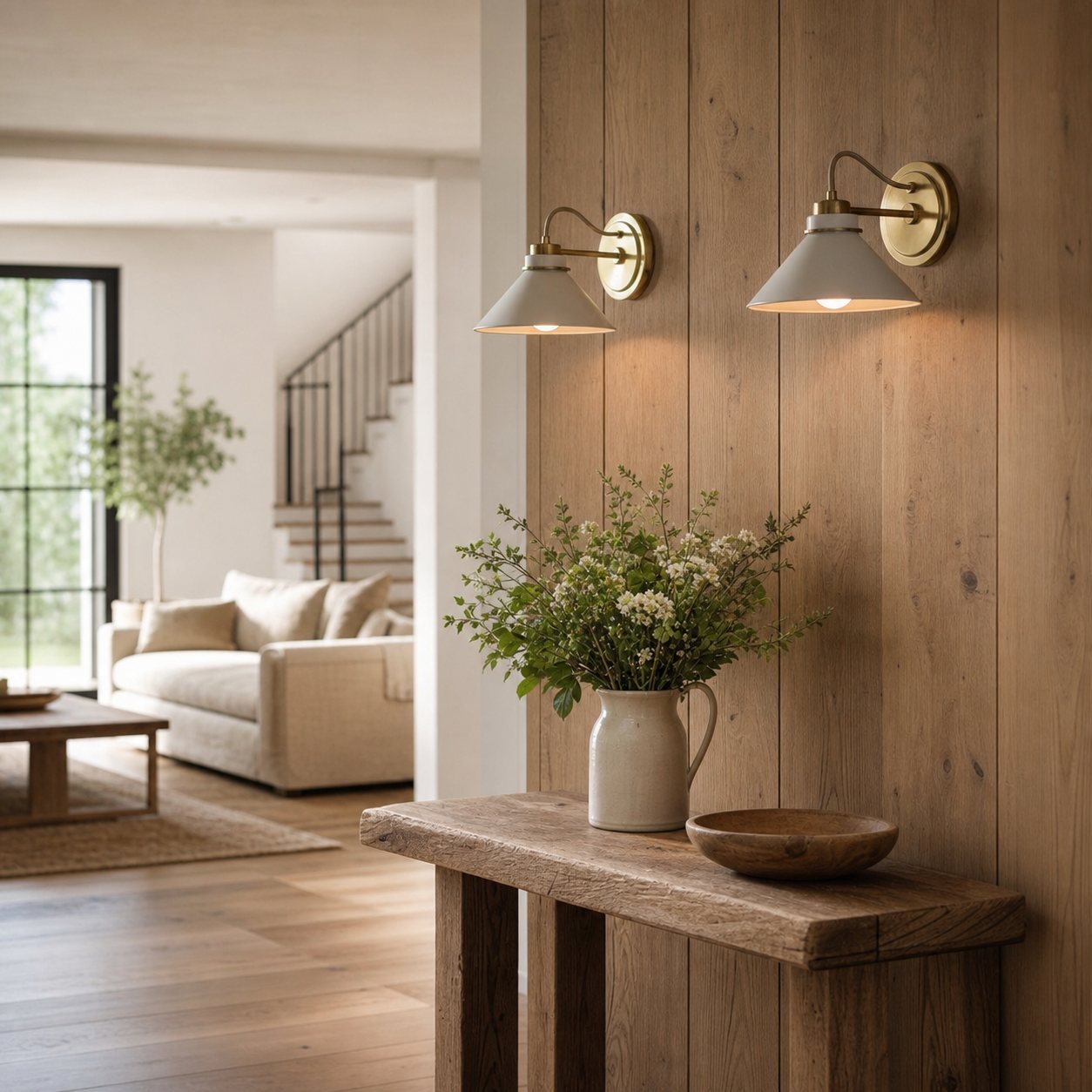 Aurenza Sconce – Farmhouse Wall Light with Metal Accents for Cozy Spaces