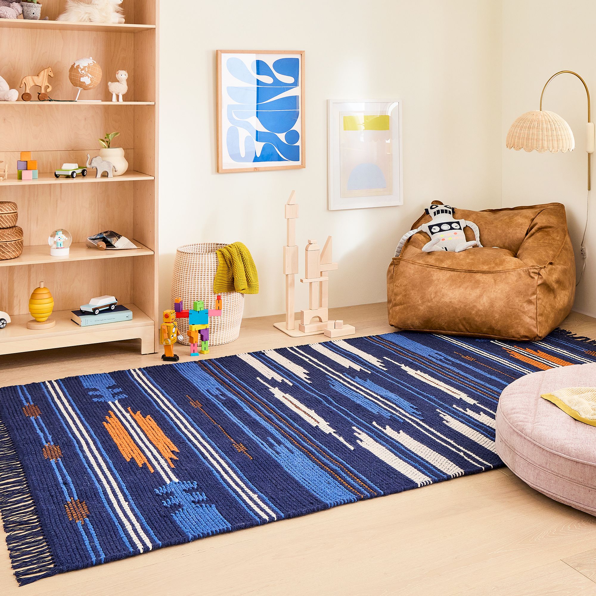 Olvara Scalloped Rattan Bubble Sconce - Whimsical Wall Lamp for Nurseries