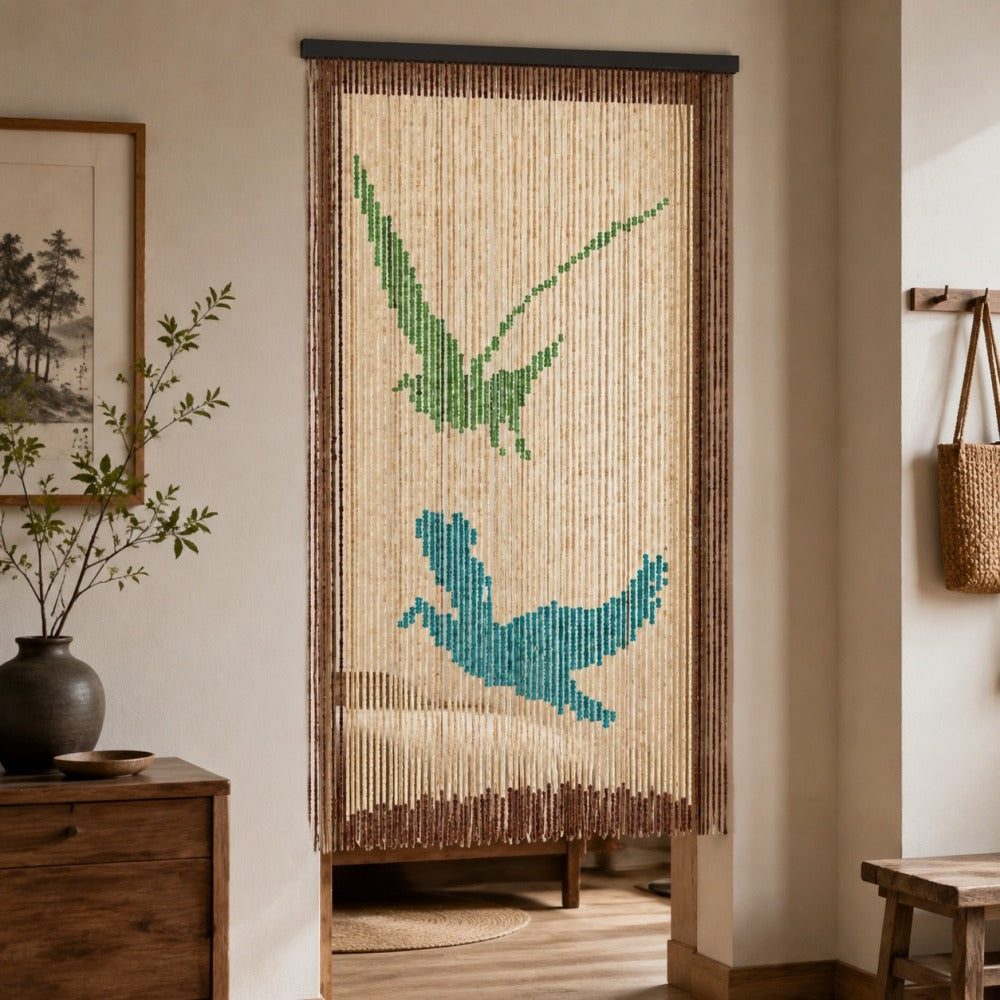 Bohemian Wooden Beaded Door Curtain