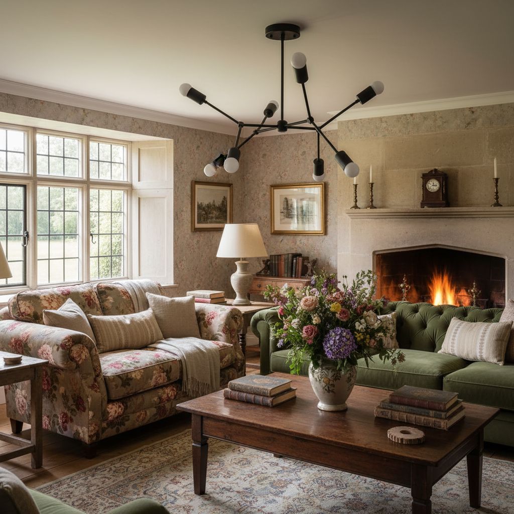 Lumen Geometric Art Deco Chandelier – Modern Ceiling Light for Dining or Living Spaces