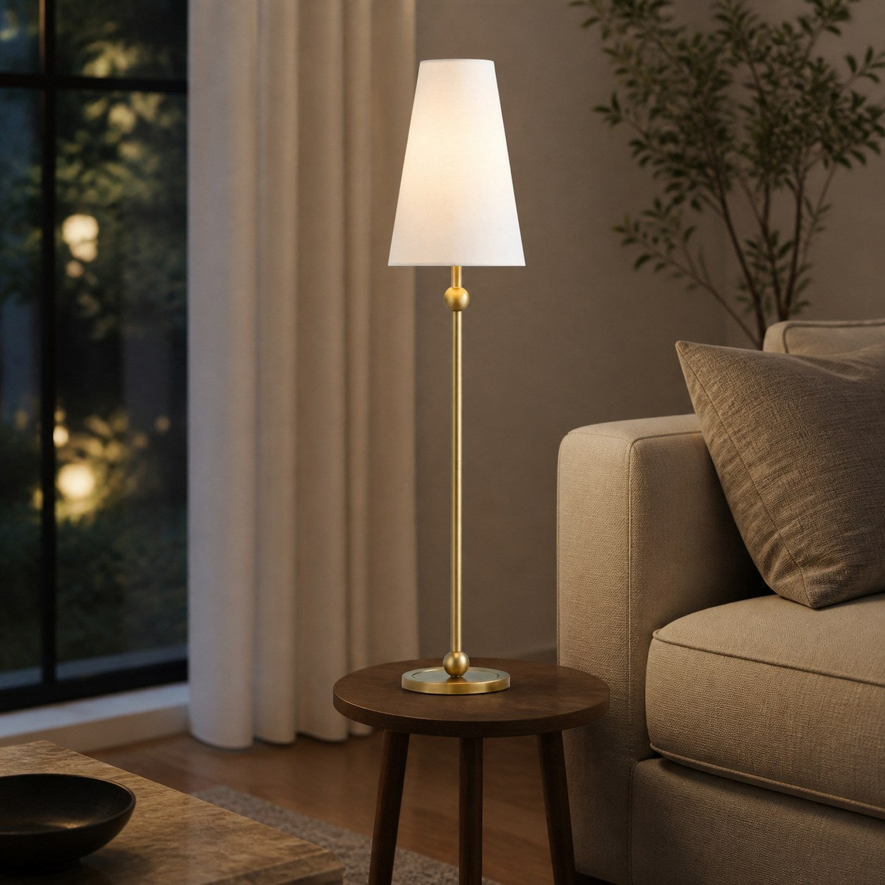 Serena Iron Table Lamp – Clean Lines and a Soft Linen Shade for Home Office or Bedside