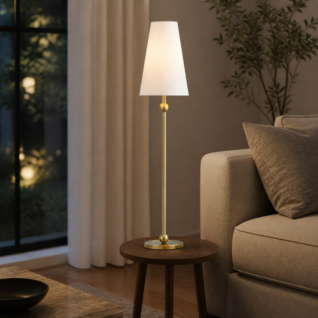 Serena Iron Table Lamp – Clean Lines and a Soft Linen Shade for Home Office or Bedside
