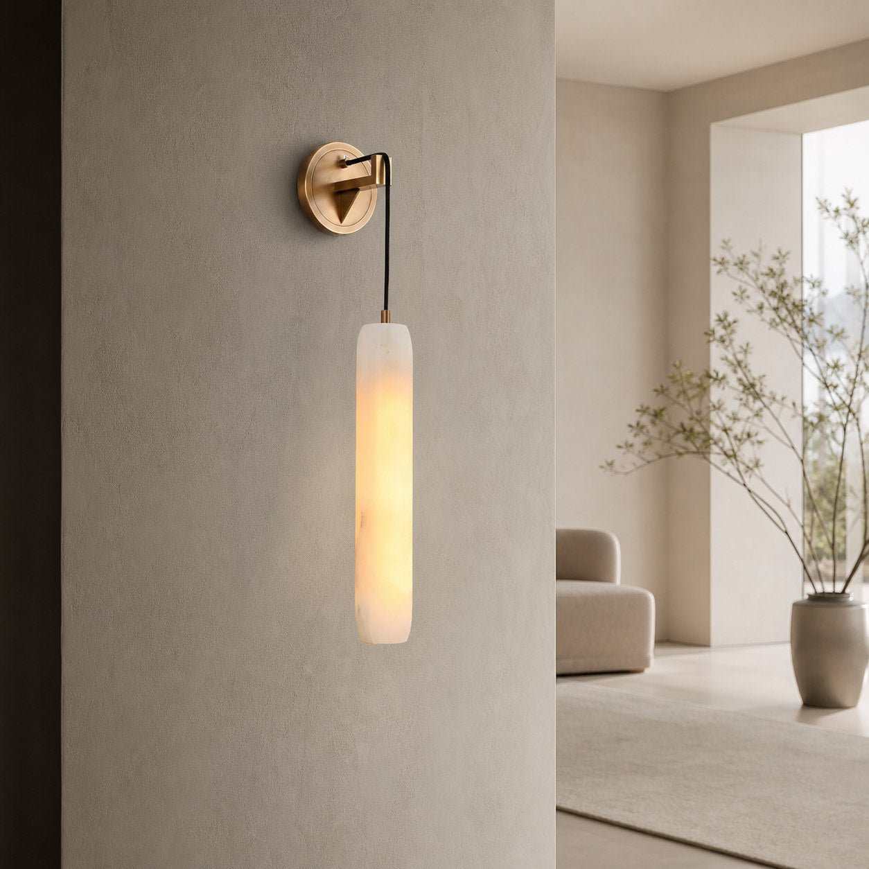 Alabaster Flute Wall Lamp