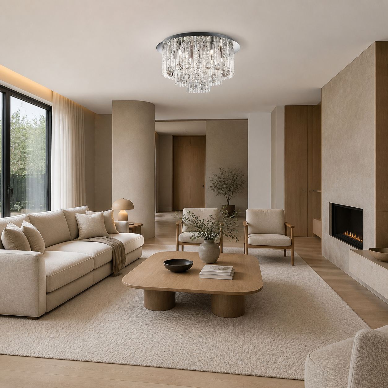 Virelis 8 Light Twist Tubes Ceiling Light – Modern Crystal Design for Dining Rooms or Lounges