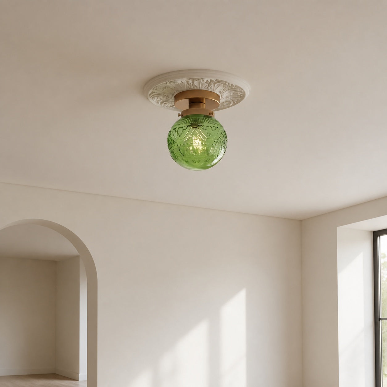 Naveliro Sphere Glass Flush Mount Ceiling Light - Timeless Design for Living Room and Kitchen