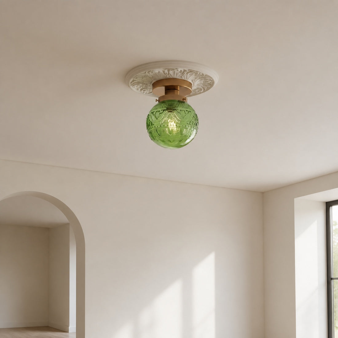 Naveliro Sphere Glass Flush Mount Ceiling Light - Timeless Design for Living Room and Kitchen