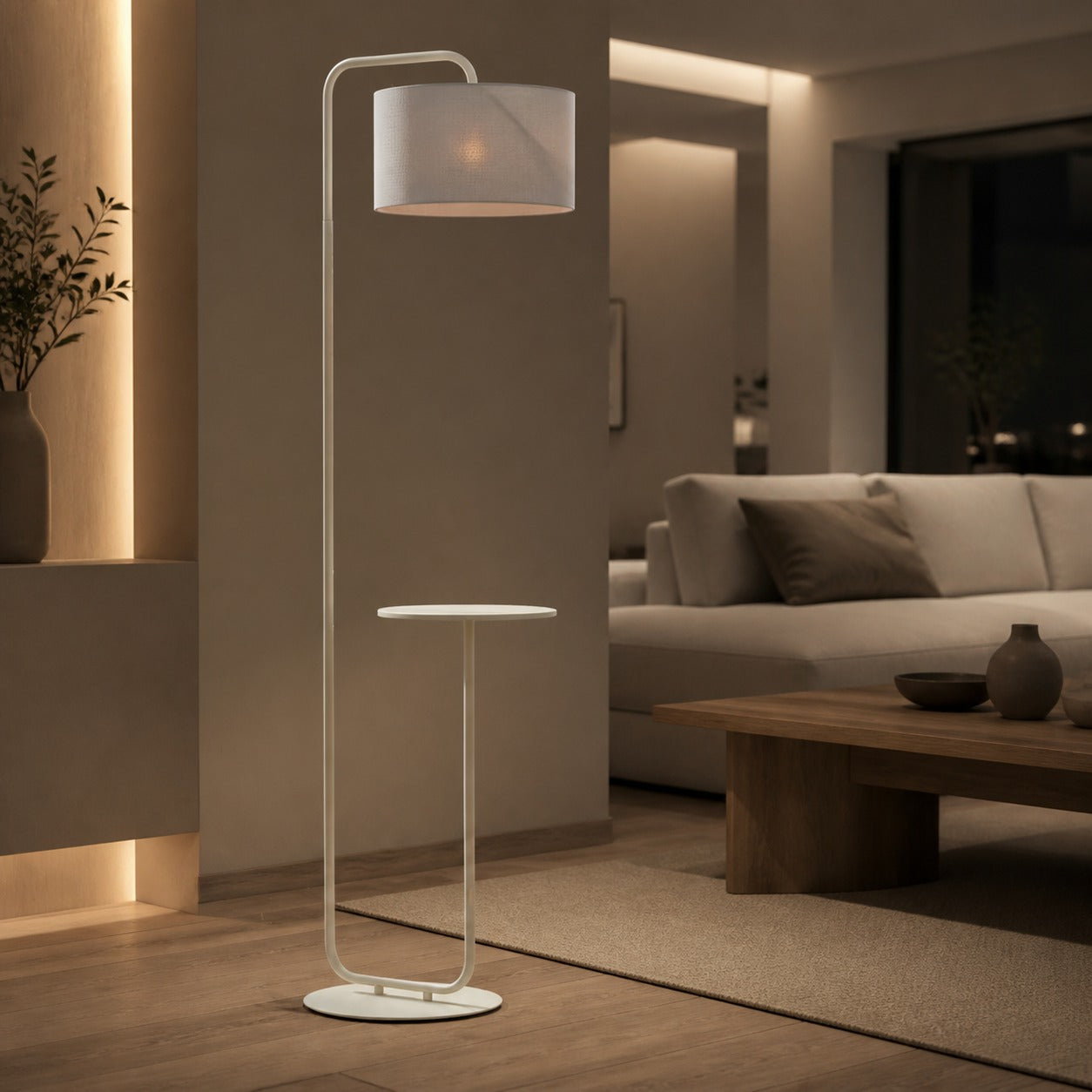 Lirra Multi-Functional Floor Lamp with Table-Top Design – Stylish Standing Lamp for Living Areas