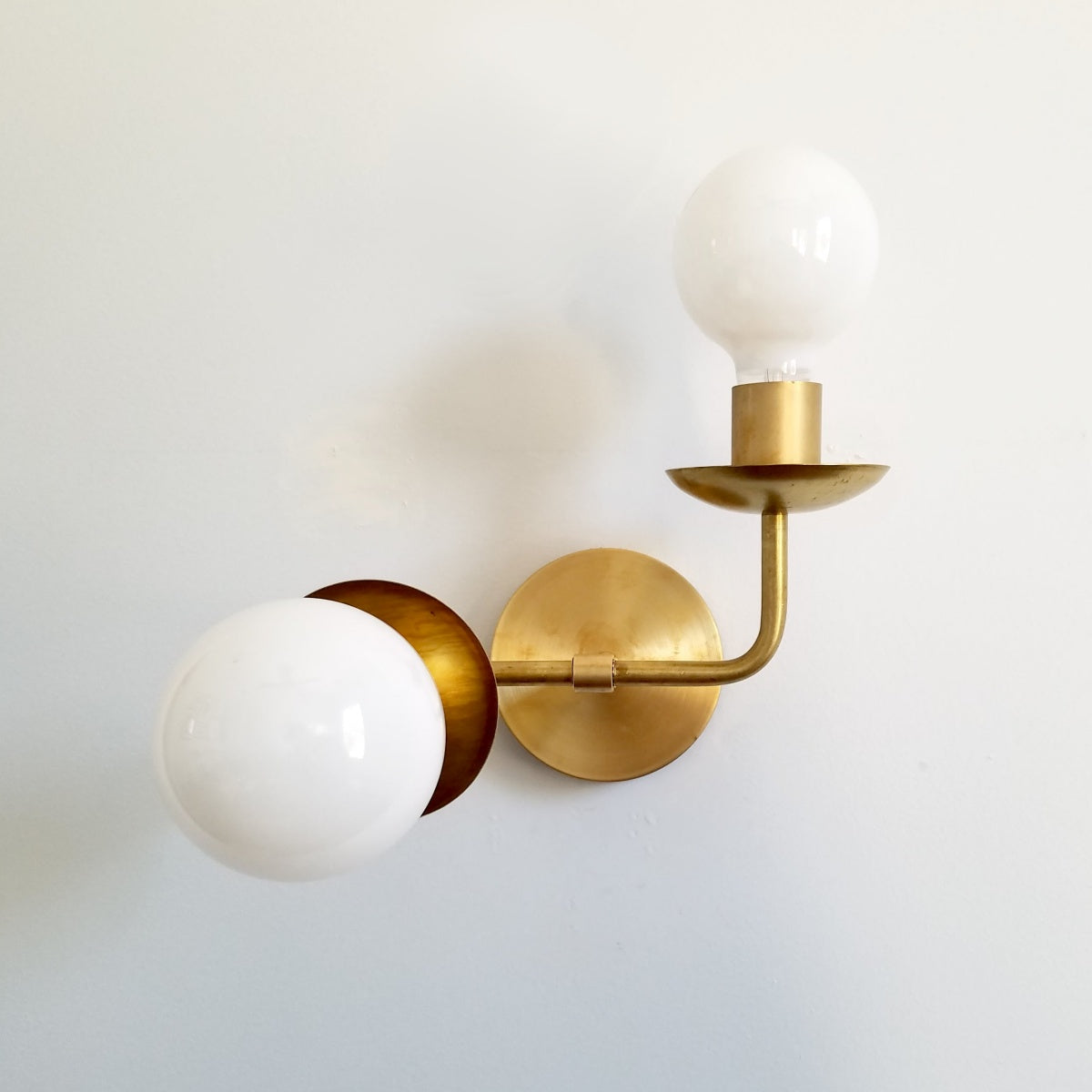 Asymmetric Wall Sconce - Brass & Chrome Modern Lighting Accent