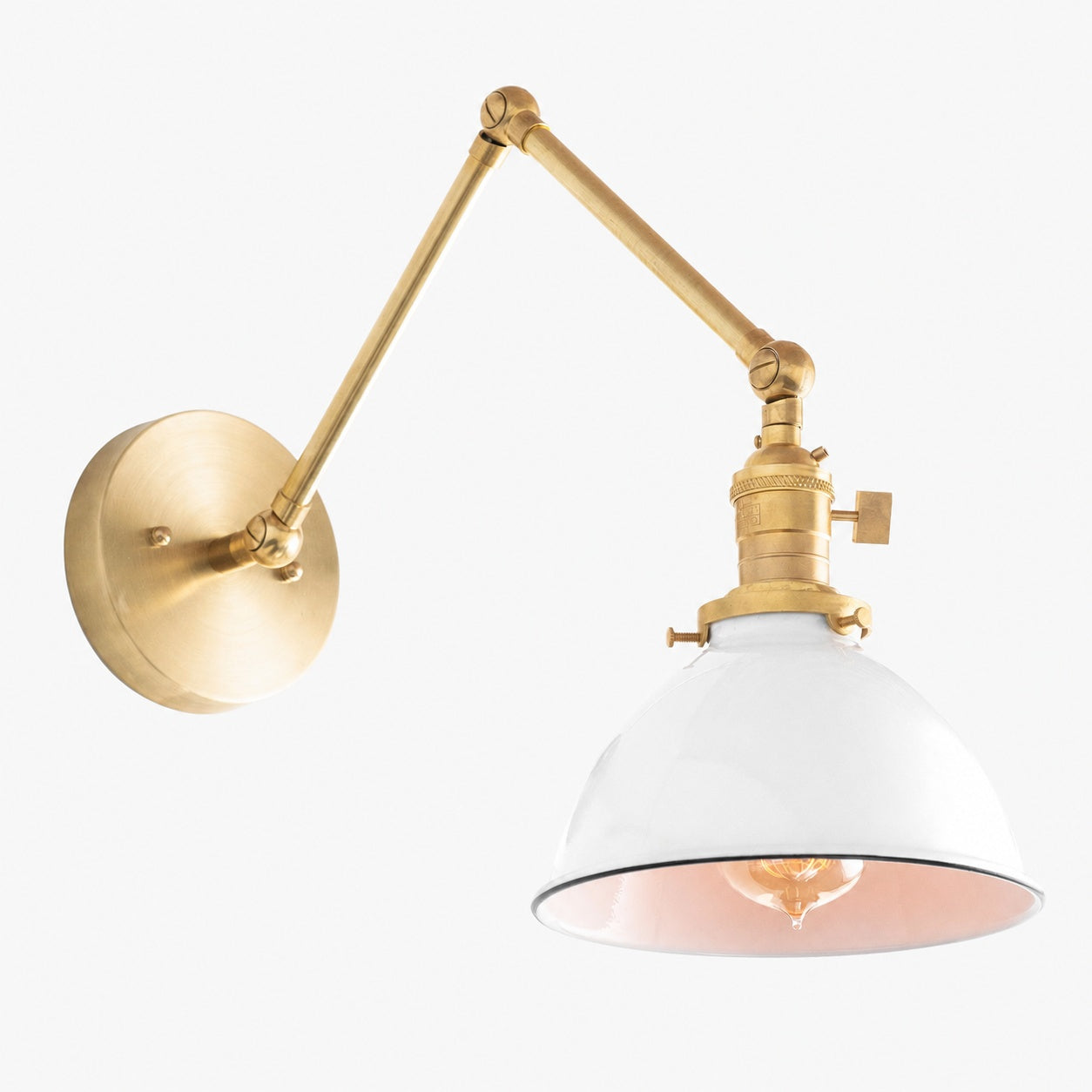 Conique Metal Vintage Industrial Swing Arm Wall Lamp - Adjustable Dome Shade for Study