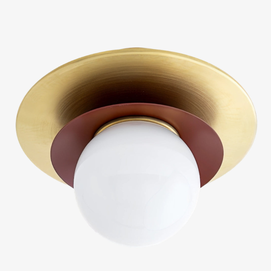 Artivo Layered Brass Globe Light – Versatile Opal Glass Ceiling or Wall Sconce for Stylish Spaces