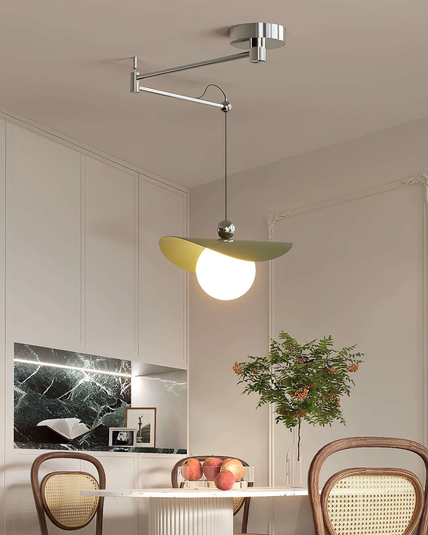 Simple Adjustable Metal Swing Arm Pendant Lamp