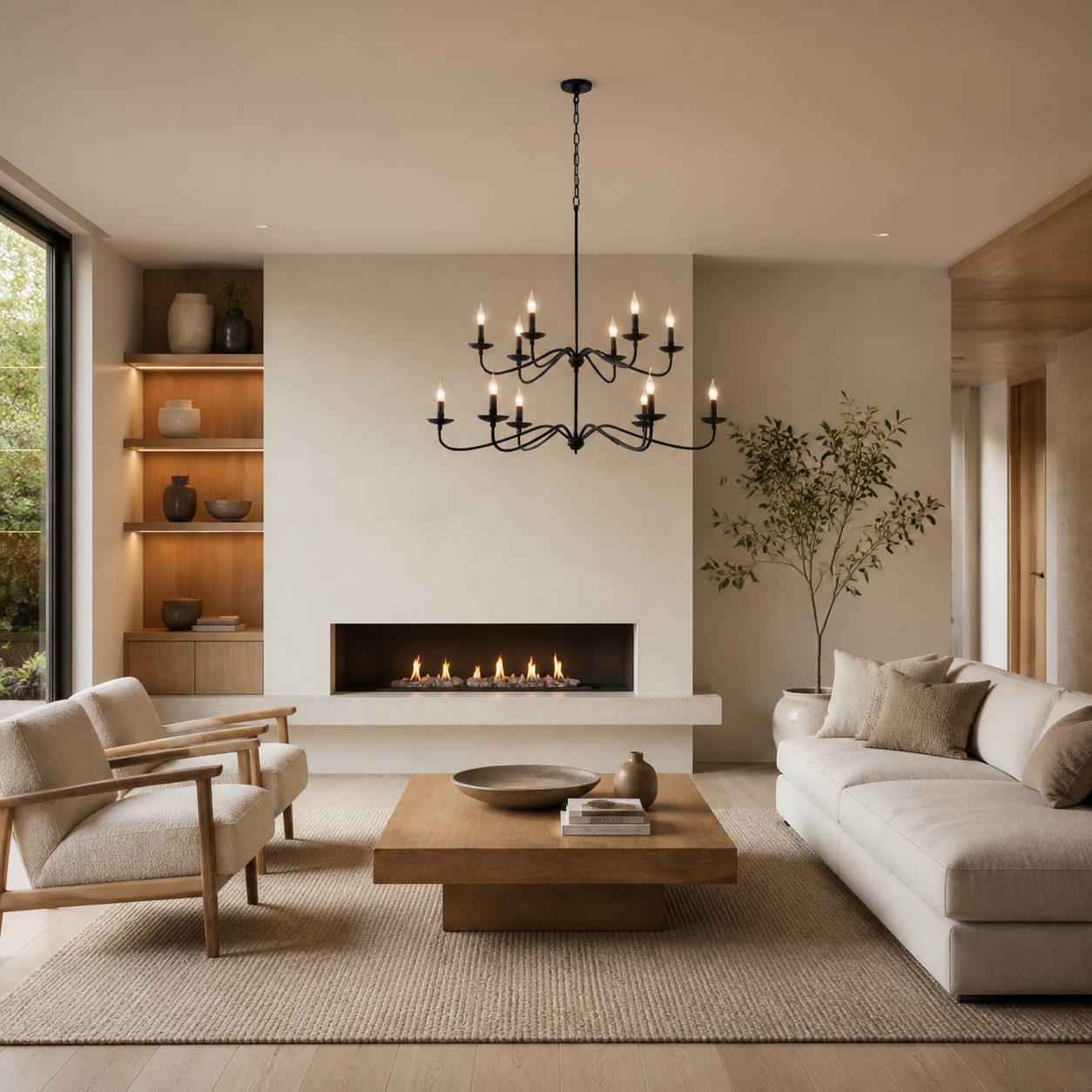 Reticula Modern Round Chandelier – Iron Frame with Open Circular Design for Dining or Entry
