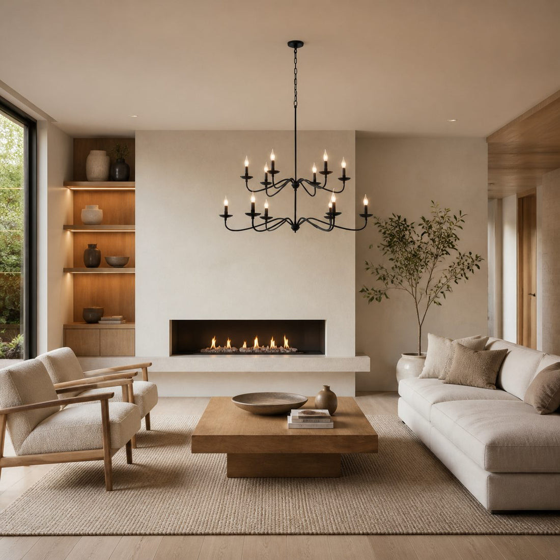 Reticula Modern Round Chandelier – Iron Frame with Open Circular Design for Dining or Entry