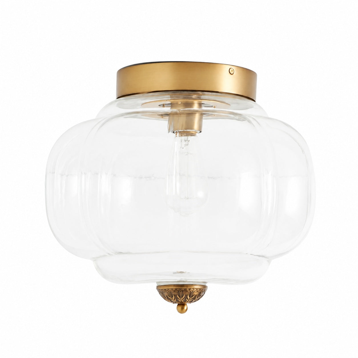 Vintage Eloise Milk Glass Flush Mount Ceiling Light - Vintage Charm Soft Glow