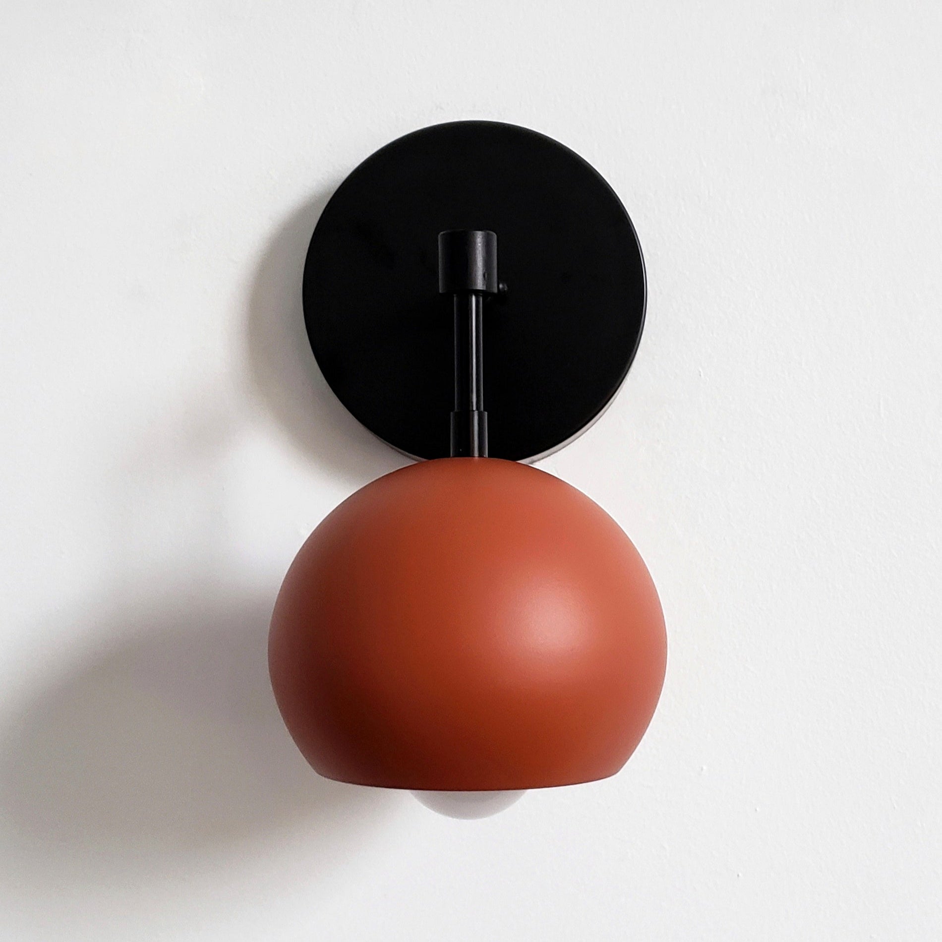 Modern Terra Cotta Globe Accent Wall Sconce